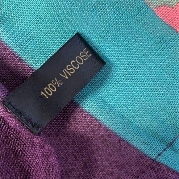 Multi Color Print Viscose Tube Wrap Scarf 72" Around - Picture 3 of 3